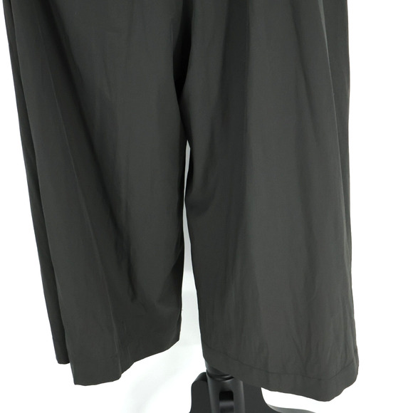 Athleta Jumpsuit Womens 10 Gray Crop Ankle Elastic Tie Waist Snaps Open Back - Picture 11 of 16